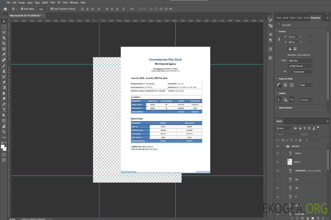 Modèle de talon de paie de commission template